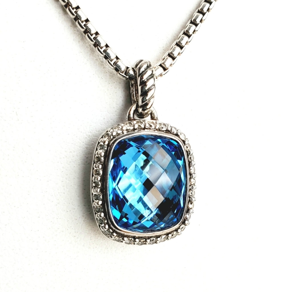 David Yurman Blue Topaz & Diamond Noblesse 20" Necklace